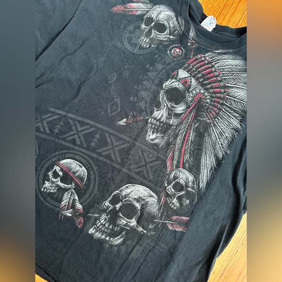 Gildan Heavy Tribal Skull t-shirt AOP - Picture 2 of 4